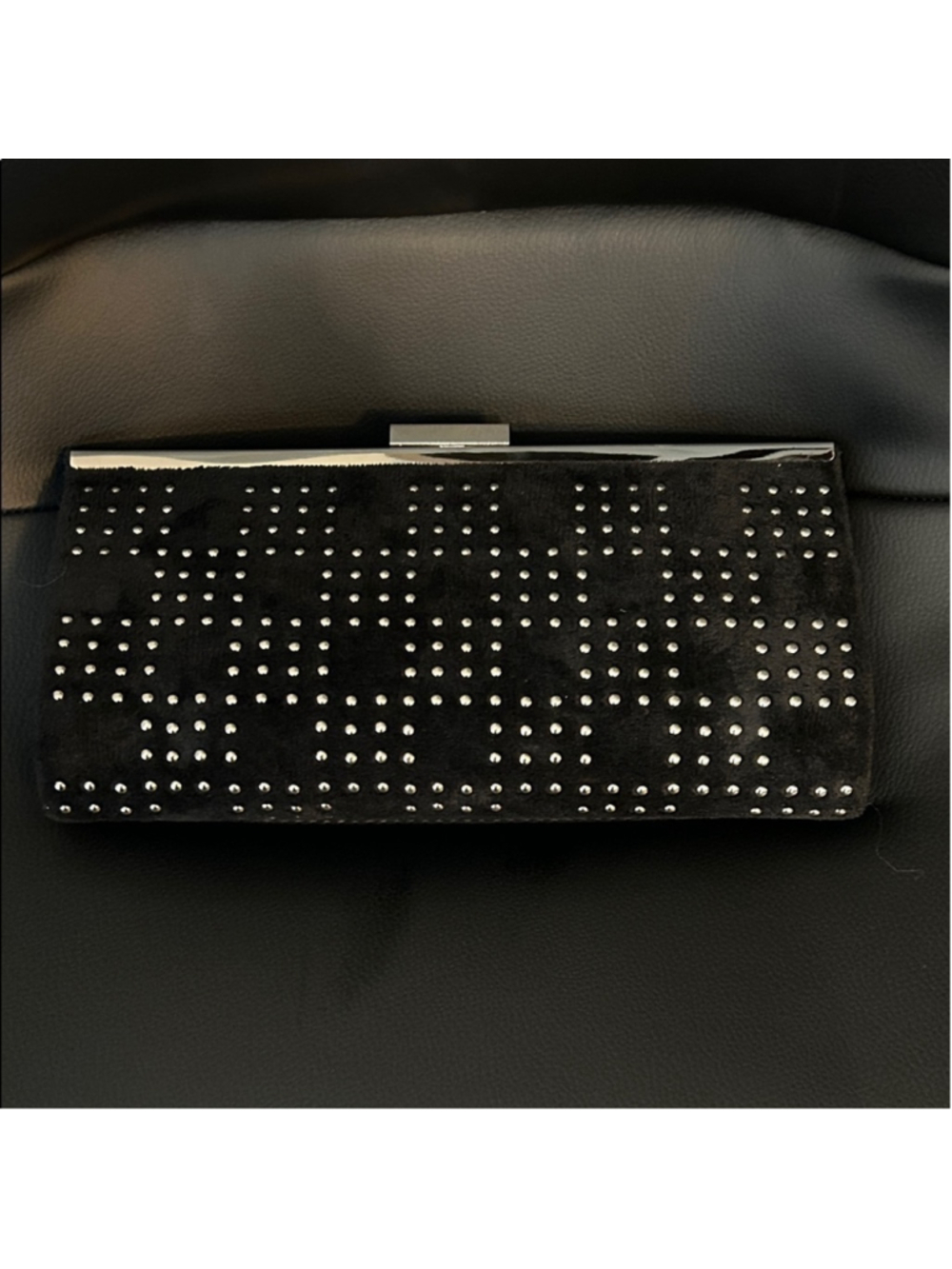 Elegant Black Studded Clutch